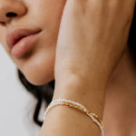 Load image into Gallery viewer, Gold and Pearl Bracelet
